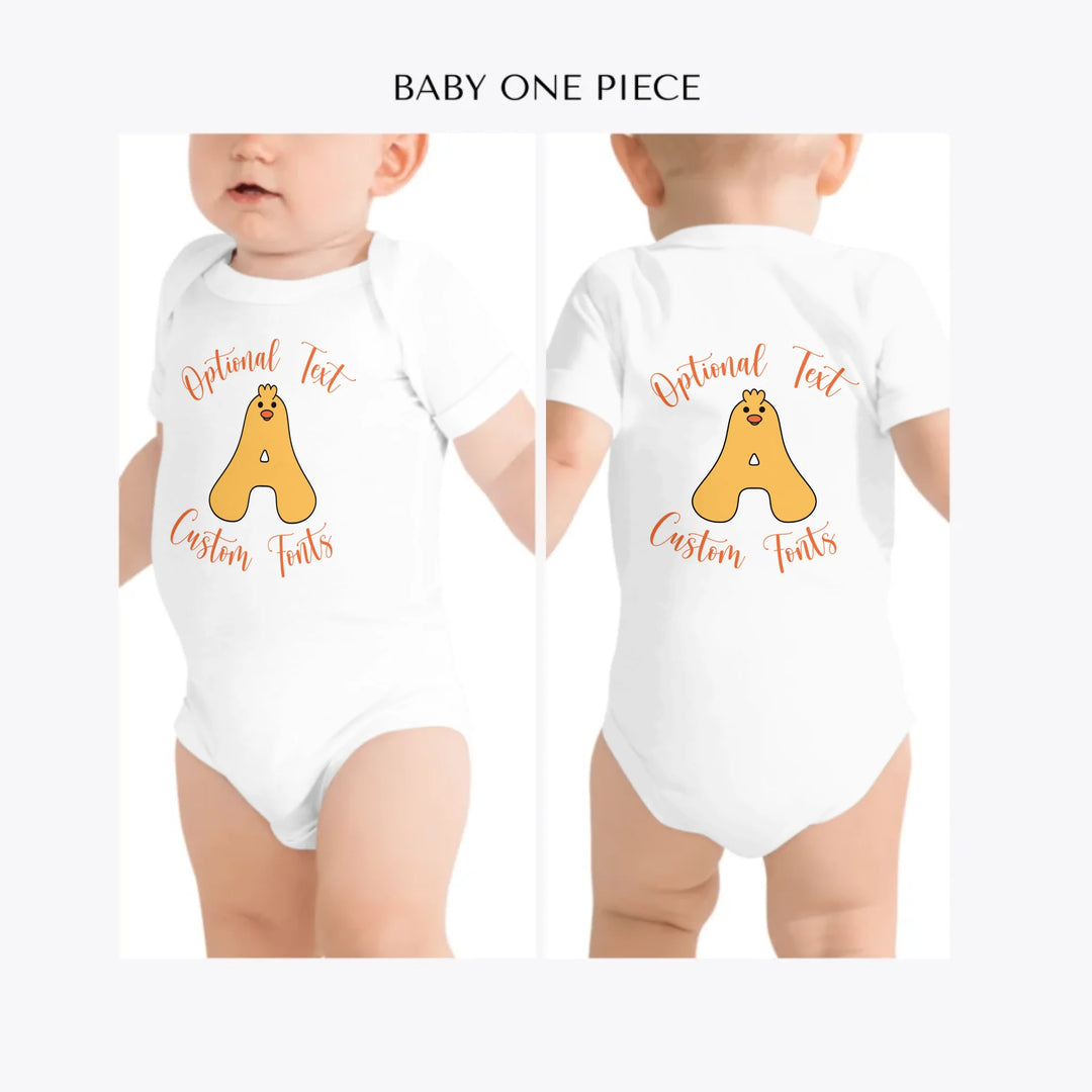 Yellow-Duck-Letter-Initial-custom-baby-one-piece-artfulane