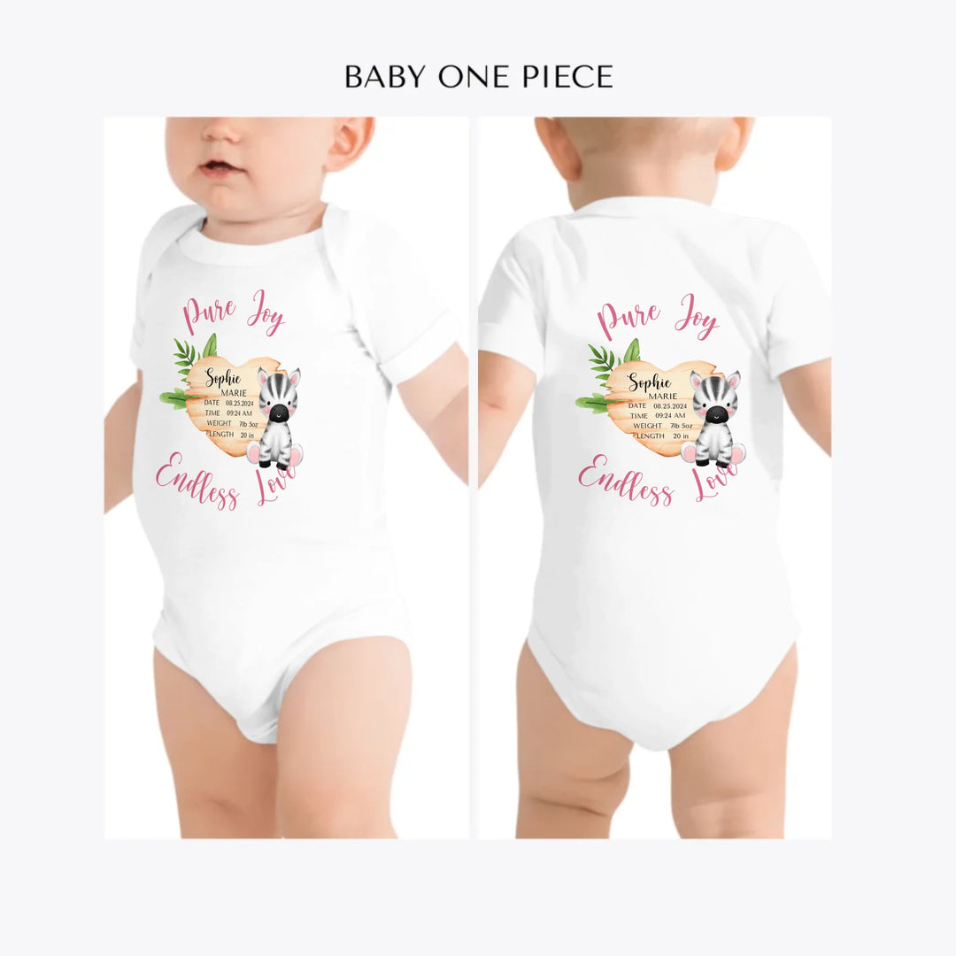 Cute-Zebra-Safari-Baby-Announcement-custom-baby-one-piece-artfulane