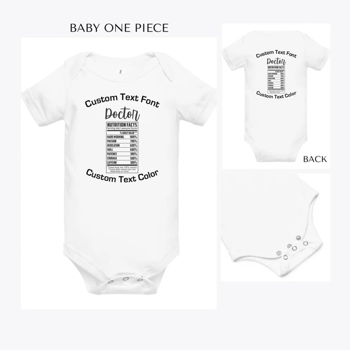 Professions-Nutrition-Facts-custom-baby-onesie-artfulane