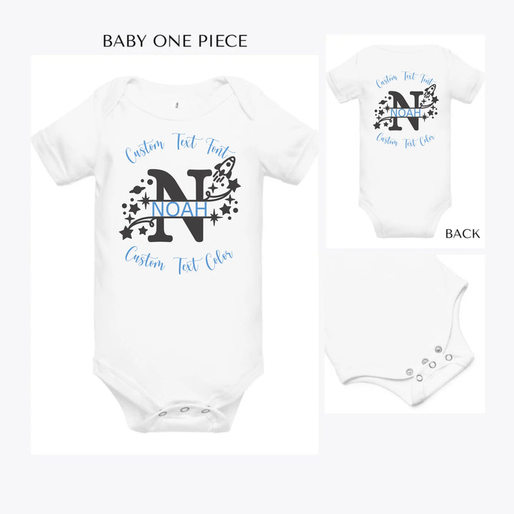 Space-Rocket-Monogram-custom-baby-onesie-artfulane