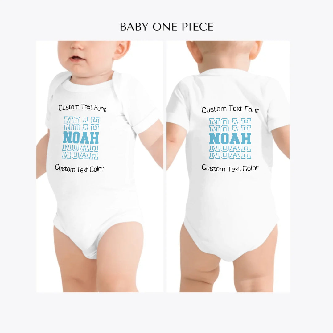 Stacked-Sport-Varsity-Text-custom-baby-one-piece-artfulane