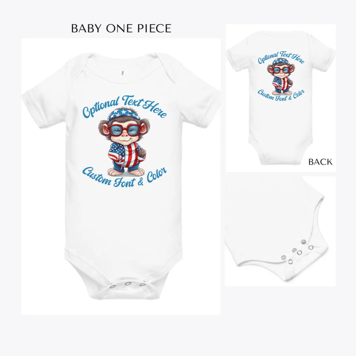 Patriotic-Cute-Animals-custom-baby-onesie-artfulane
