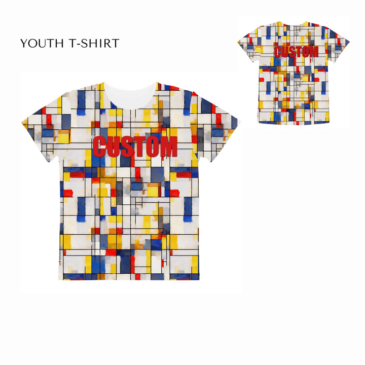 custom-modern-abstract-art-color-blocking-all-over-print-unisex-youth-crew-neck-t-shirt-front-and-back-artfulane