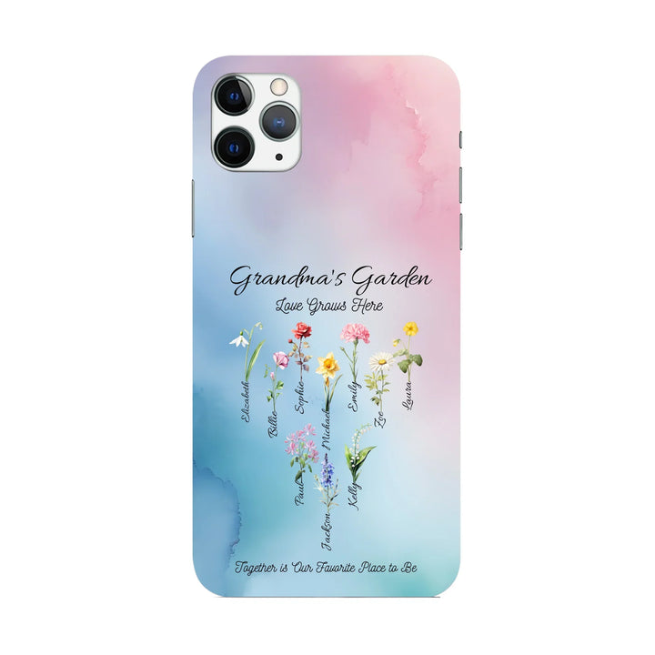 Custom Birth Month Flowers Hard Phone Case