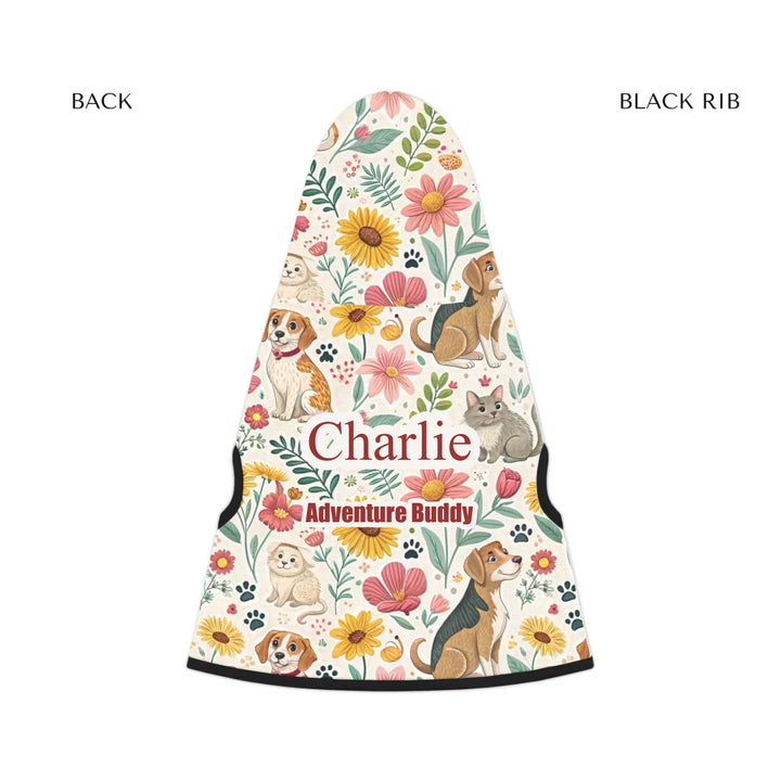 Personalized pet hoodie with two custom text lines and playful pattern; available in 10 colorful designs for dogs or cats-ARTFULANE