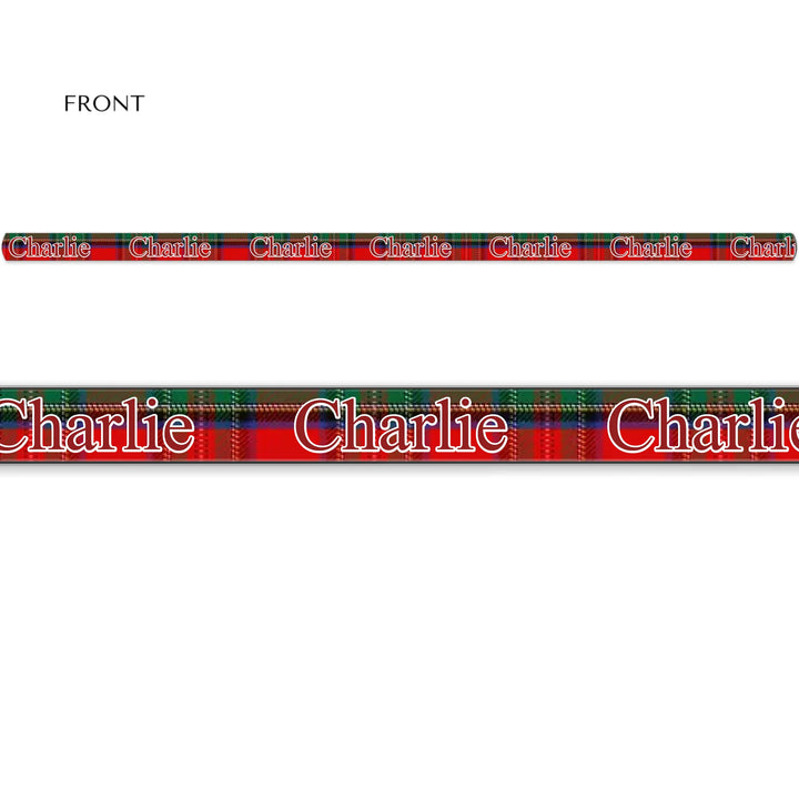 Personalized tartan plaid pet leash with custom text like a name. Available in different plaid colors for dogs or cats-ARTFULANE