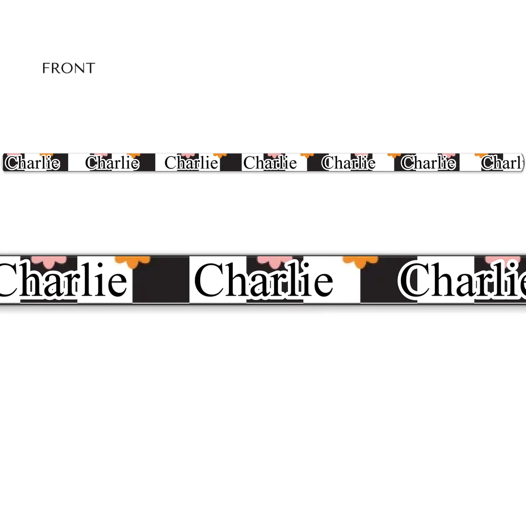 Personalized Retro Groovy pet leash with custom text like a name. Available in different retro groovy pattern colors for dogs or cats-ARTFULANE