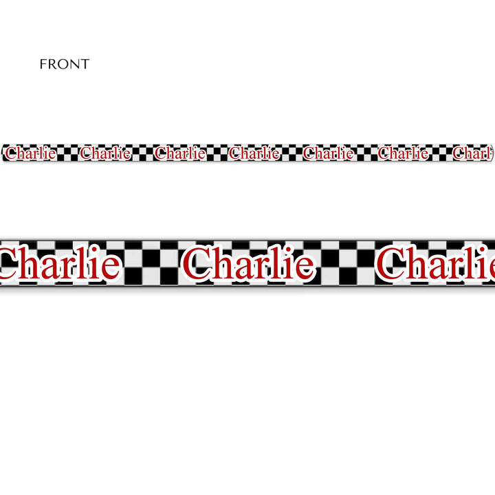 Personalized checkered pet leash with custom text like a name. Available in different checkered colors for dogs or cats-ARTFULANE