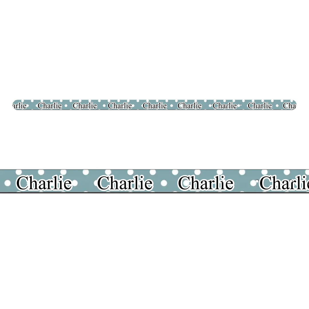 Personalized polka dots pet collar with custom text like a name. Available in different polka dot pattern colors for dogs or cats-ARTFULANE