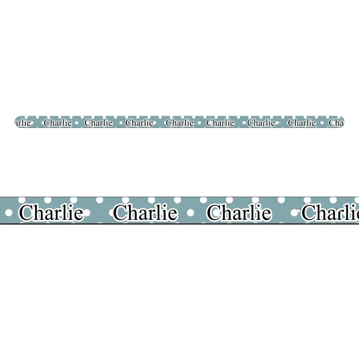 Personalized polka dots pet collar with custom text like a name. Available in different polka dot pattern colors for dogs or cats-ARTFULANE
