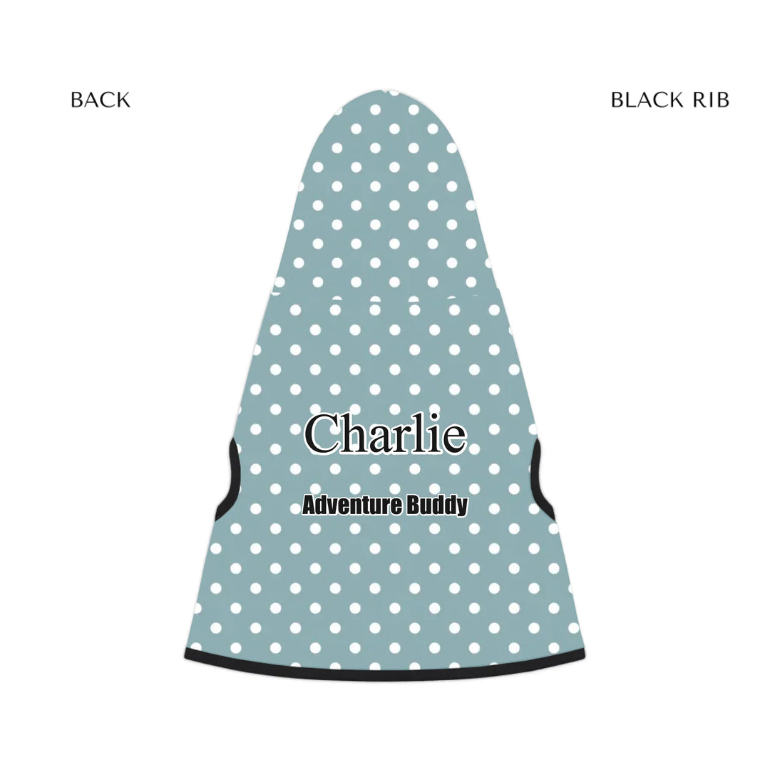 pet hoodie black rib back - PPersonalized polka dots pet hoodie with custom text like a name. Available in different polka dot pattern colors for dogs or cats-ARTFULANE