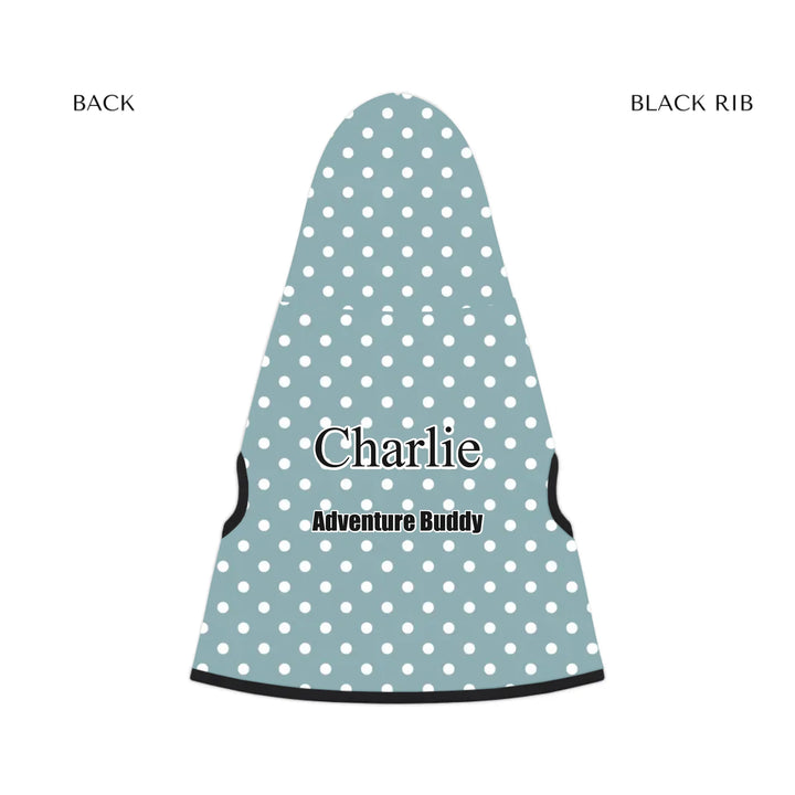 pet hoodie black rib back - PPersonalized polka dots pet hoodie with custom text like a name. Available in different polka dot pattern colors for dogs or cats-ARTFULANE