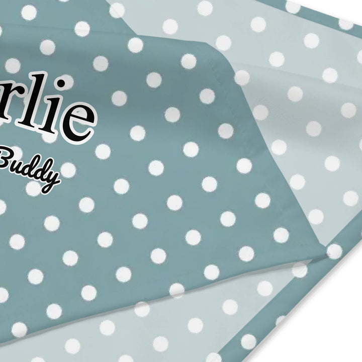 Personalized polka dots pet bandana with custom text like a name. Available in different polka dot pattern colors for dogs or cats-ARTFULANE