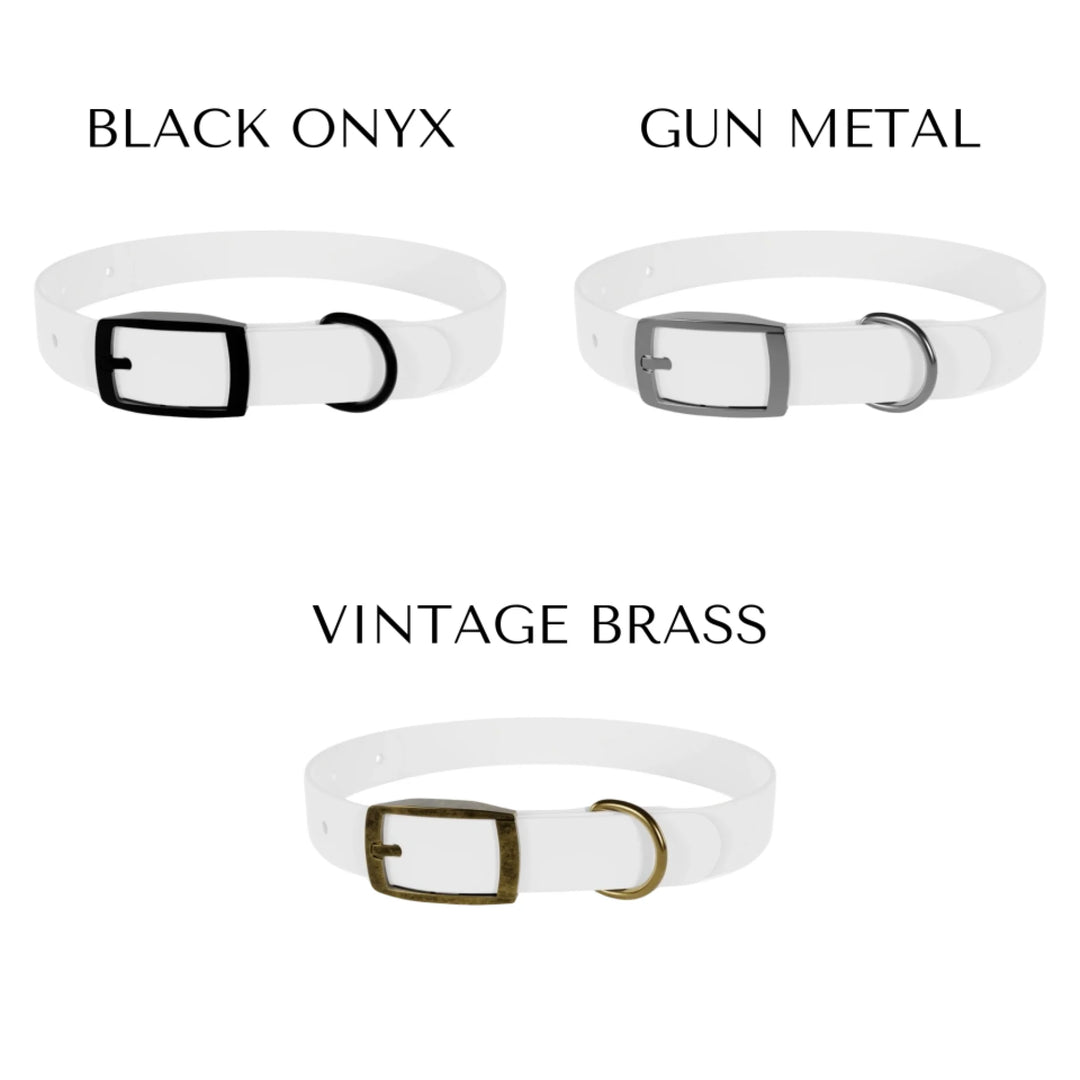 FINISHES - Personalized Retro Groovy pet collar with custom text like a name. Available in different retro groovy pattern colors for dogs or cats-ARTFULANE