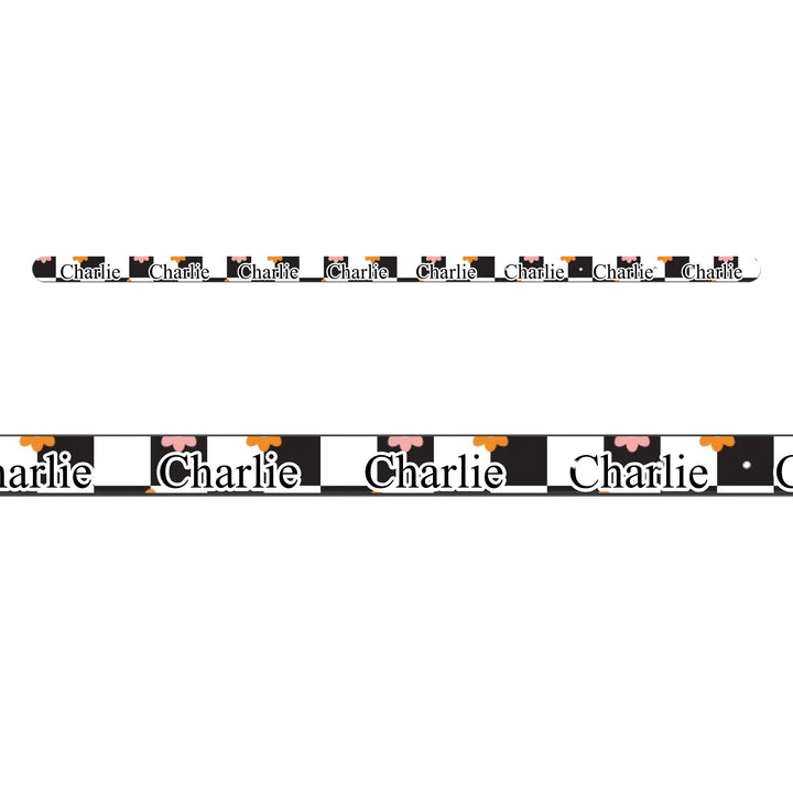 Personalized Retro Groovy pet collar with custom text like a name. Available in different retro groovy pattern colors for dogs or cats-ARTFULANE