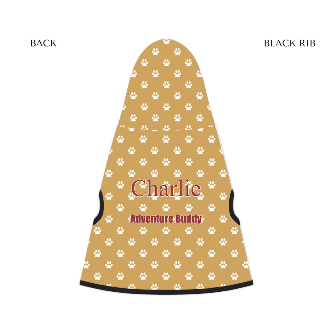 pet hoodie black rib back - Personalized paws print pet hoodie with custom text like a name. Available in different paw print colors for dogs or cats-ARTFULANE