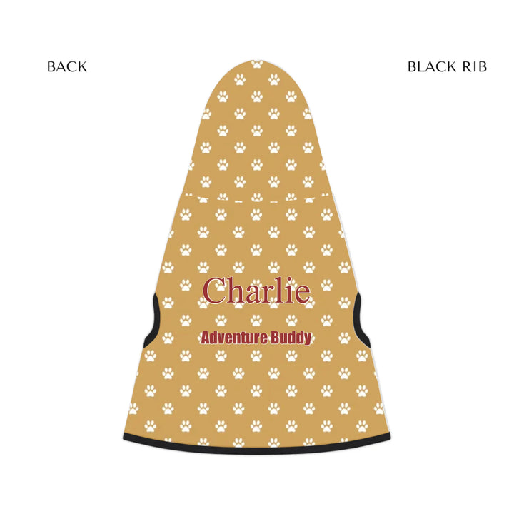 pet hoodie black rib back - Personalized paws print pet hoodie with custom text like a name. Available in different paw print colors for dogs or cats-ARTFULANE