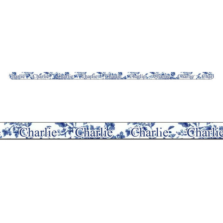 Personalized French Country Blue Toile de Jouy pet collar with custom text like a name. Available in different Toile de Jouy patterns for dogs or cats-ARTFULANE