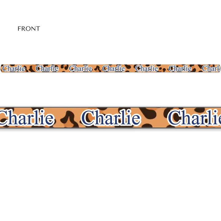 Personalized Animal Print pet collar with custom text like a name. Available in different animal print colors (leopard, cow, snake, crocodile, cheetah, dalmatian, giraffe, zebra, tiger, scales) for dogs or cats-ARTFULANE