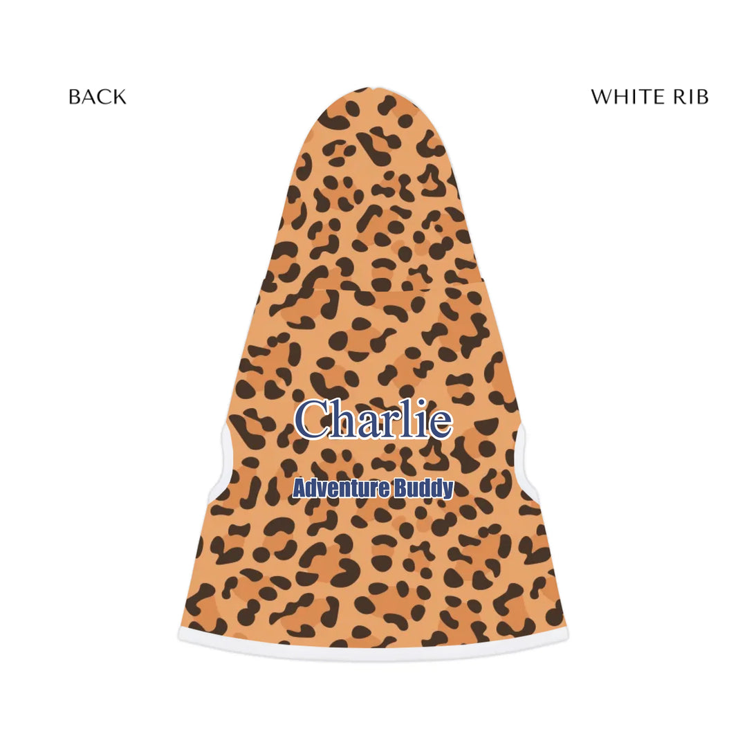 pet hoodie white rib back - Personalized Animal Print pet hoodie with custom text like a name. Available in different animal print colors (leopard, cow, snake, crocodile, cheetah, dalmatian, giraffe, zebra, tiger, scales) for dogs or cats-ARTFULANE