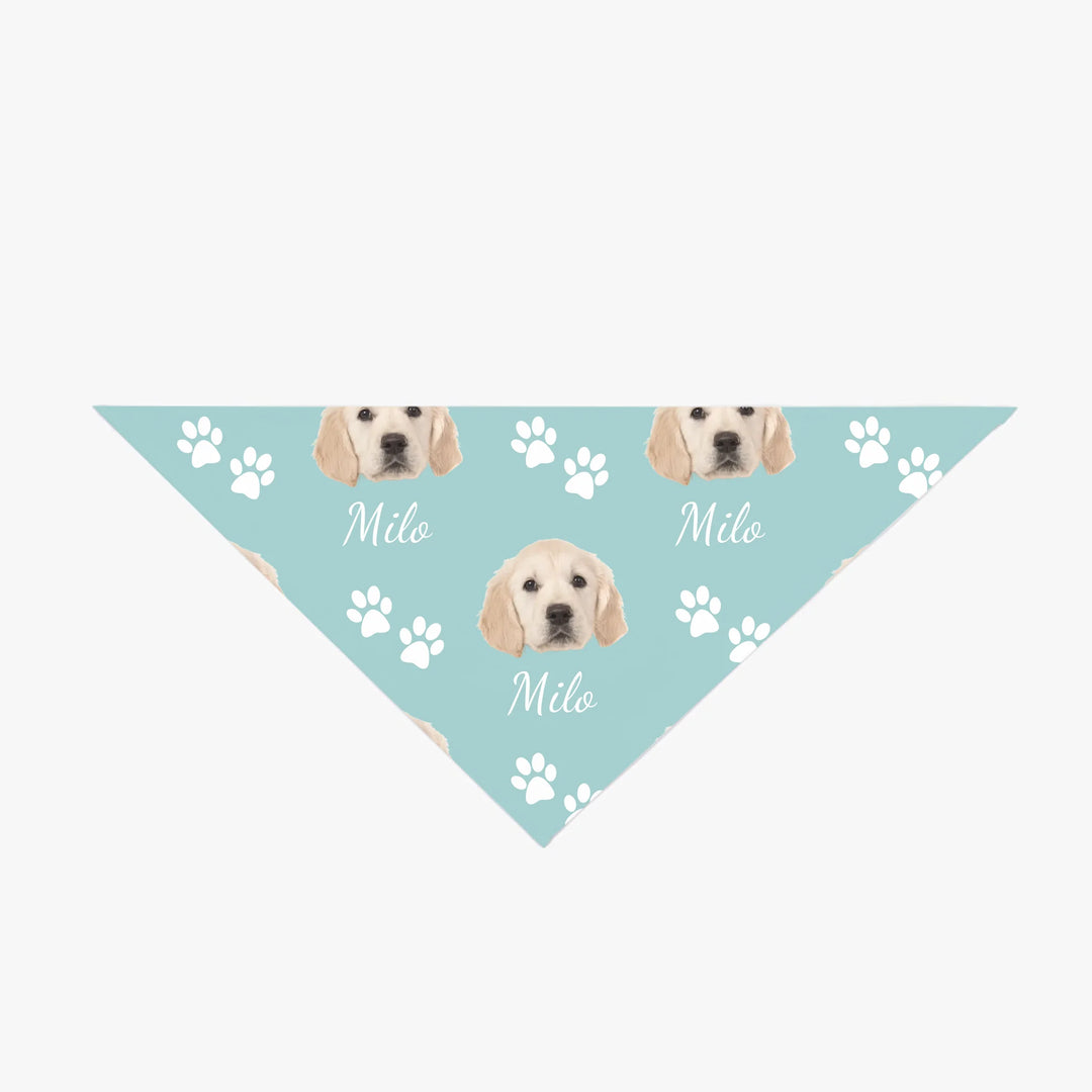 Personalized Photo pet bandana with custom text like a name. Available in different in any color for dogs or cats-ARTFULANE