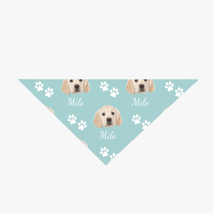 Personalized Photo pet bandana with custom text like a name. Available in different in any color for dogs or cats-ARTFULANE