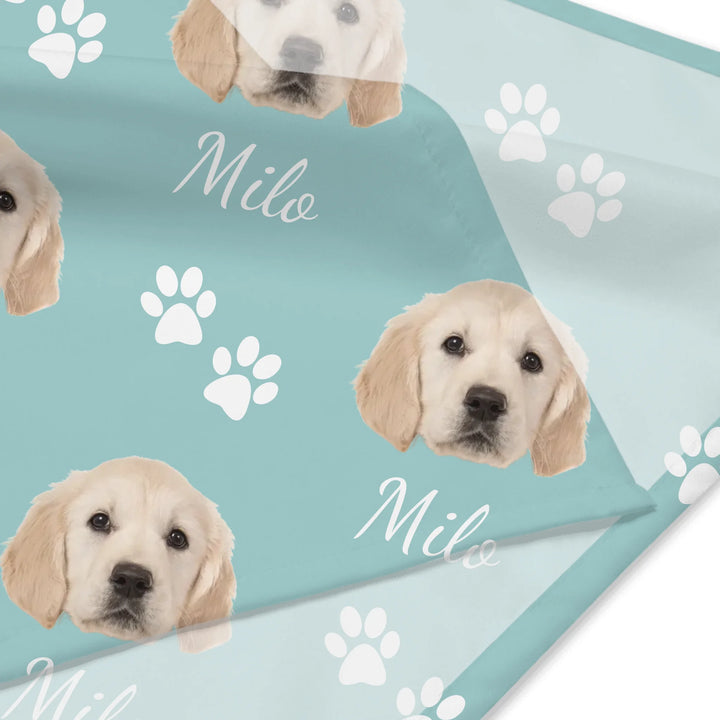 Personalized Photo pet bandana with custom text like a name. Available in different in any color for dogs or cats-ARTFULANE