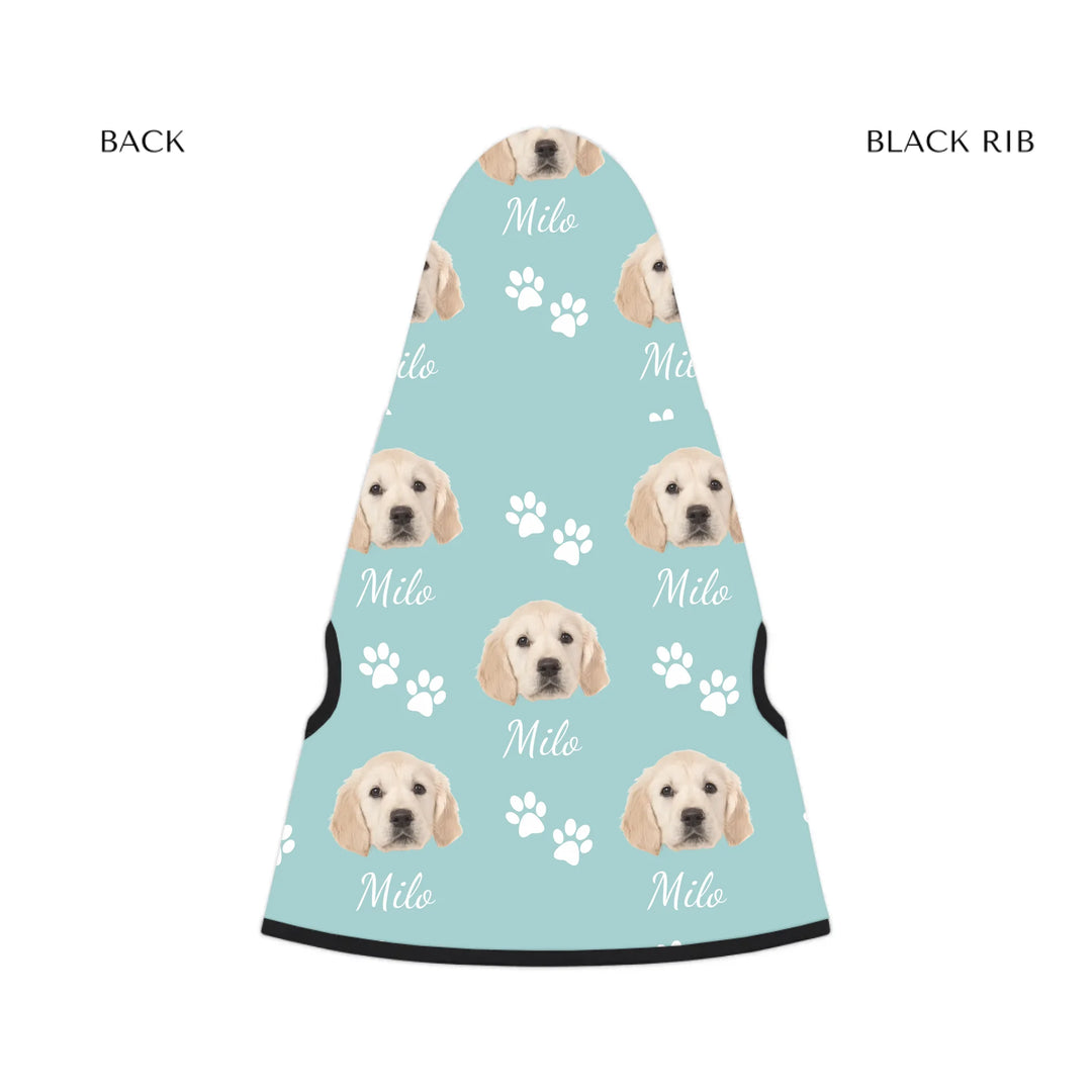 pet hoodie black rib back - Personalized Photo pet hoodie with custom text like a name. Available in different in any color for dogs or cats-ARTFULANE