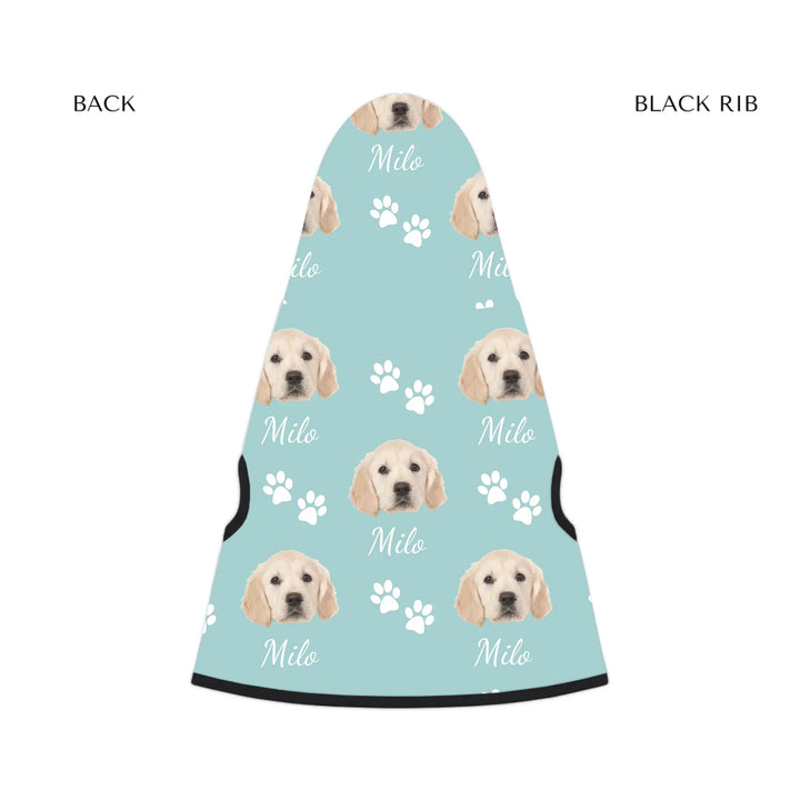 pet hoodie black rib back - Personalized Photo pet hoodie with custom text like a name. Available in different in any color for dogs or cats-ARTFULANE