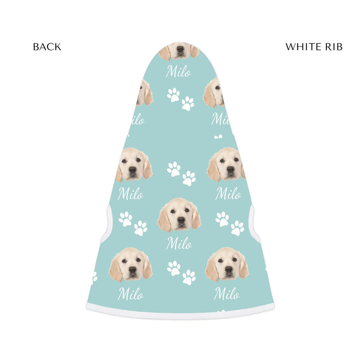 pet hoodie white rib back -Personalized Photo pet hoodie with custom text like a name. Available in different in any color for dogs or cats-ARTFULANE