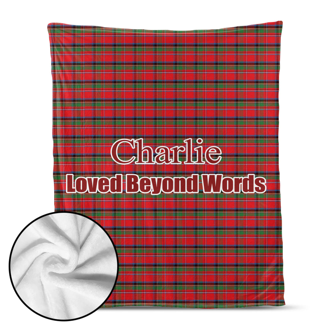 Personalized tartan plaid pet blanket with two lines of custom text. Available in different plaid colors for dogs or cats-ARTFULANE