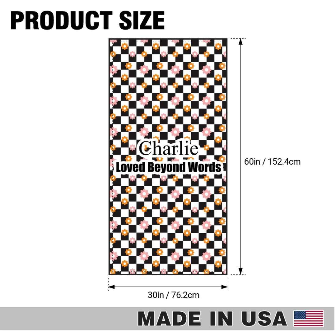 Personalized Retro Groovy pet towel with custom text like a name. Available in different retro groovy pattern colors for dogs or cats-ARTFULANE