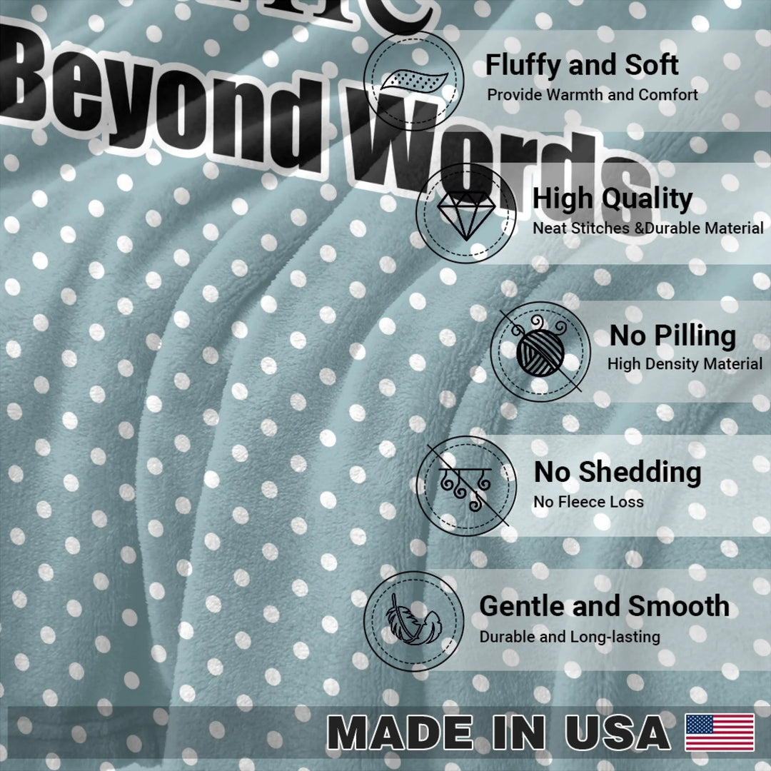 Personalized polka dots pet blanket with custom text like a name. Available in different polka dot pattern colors for dogs or cats-ARTFULANE