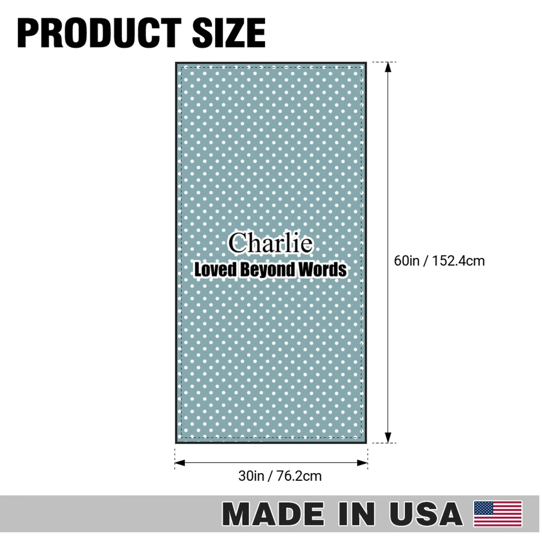 Personalized polka dots pet towel with custom text like a name. Available in different polka dot pattern colors for dogs or cats-ARTFULANE