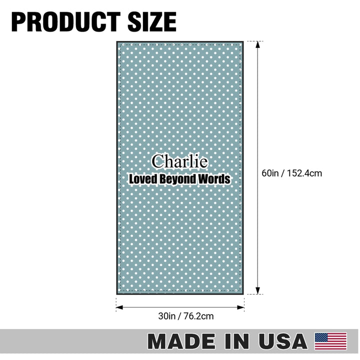Personalized polka dots pet towel with custom text like a name. Available in different polka dot pattern colors for dogs or cats-ARTFULANE