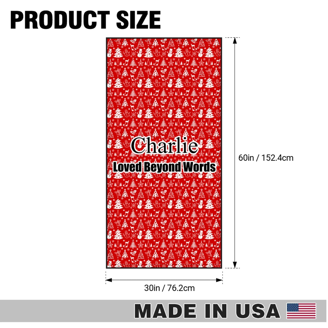 Personalized Christmas pattern pet towel with custom text like a name. Available in different Christmas print colors for dogs or cats-ARTFULANE