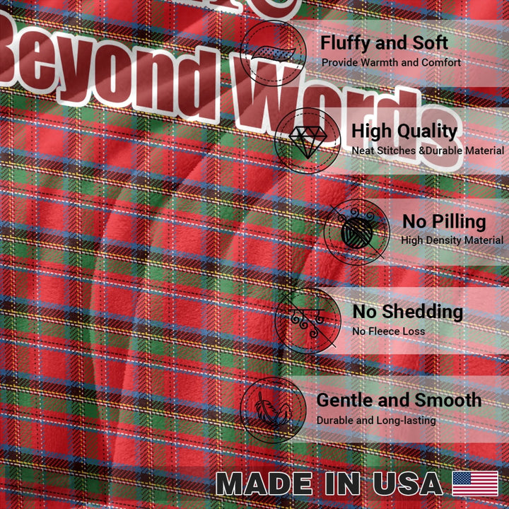 Personalized tartan plaid pet blanket with two lines of custom text. Available in different plaid colors for dogs or cats-ARTFULANE
