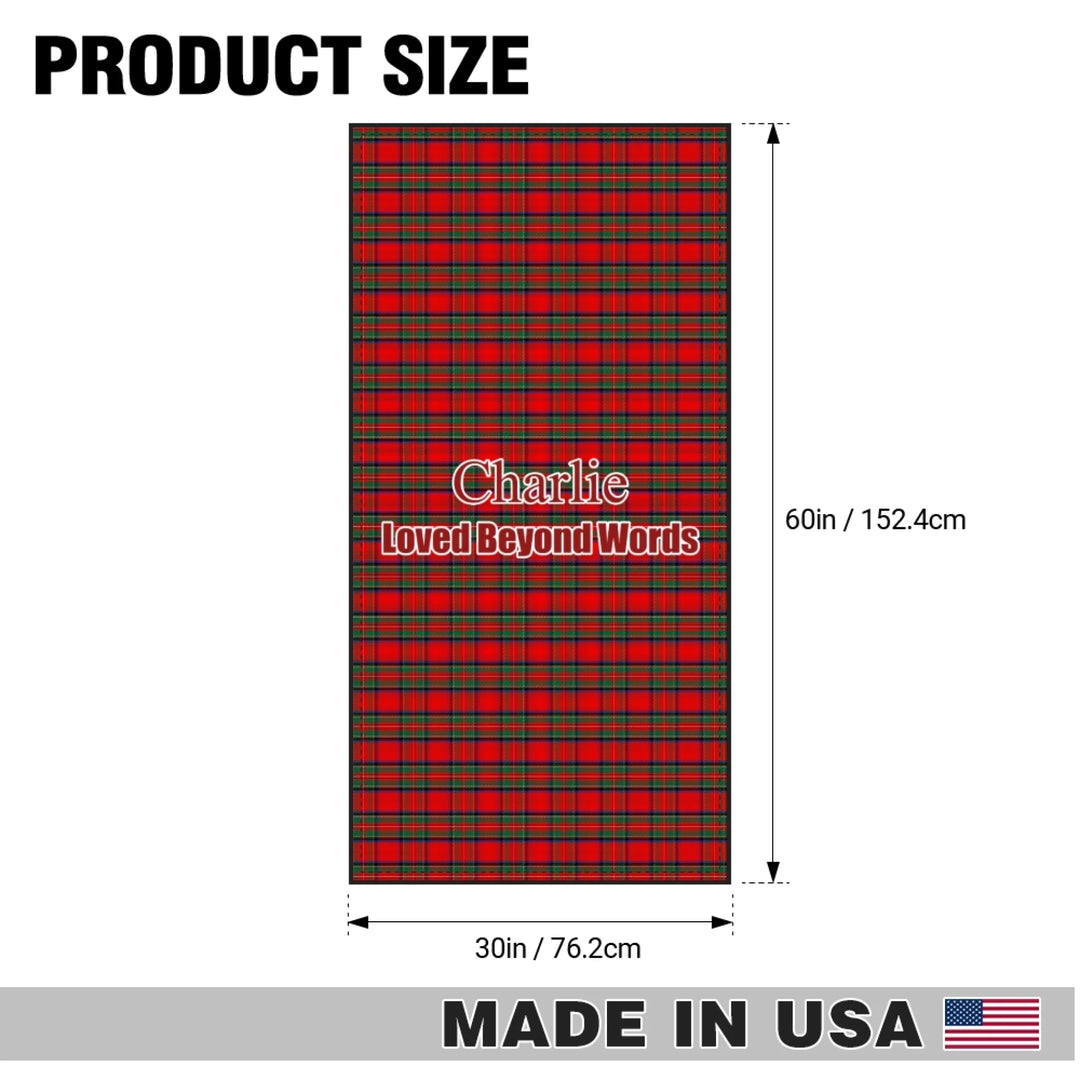 Personalized tartan plaid pet towel with two lines of custom text. Available in different plaid colors for dogs or cats-ARTFULANE