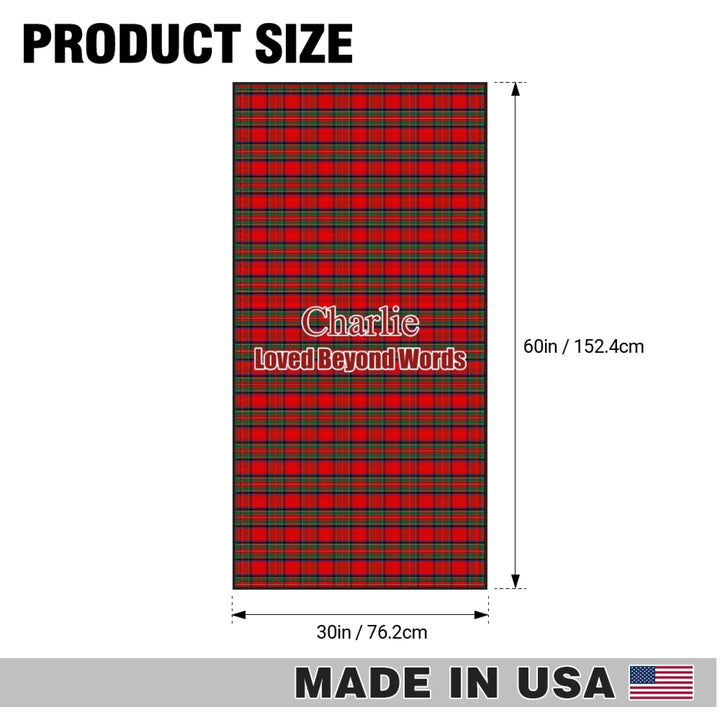 Personalized tartan plaid pet towel with two lines of custom text. Available in different plaid colors for dogs or cats-ARTFULANE