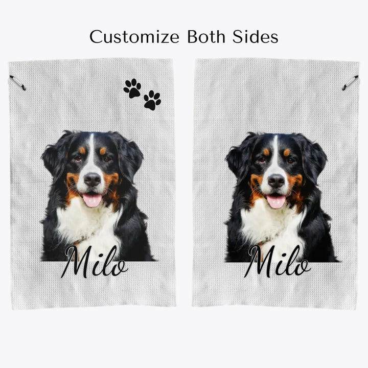 Custom personalized Golf Towel featuring uploaded photo, name, and matching design in any color — premium gift for golf lovers by ARTFULANE