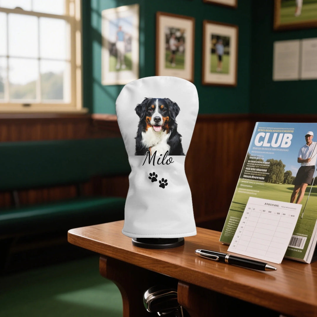 Custom personalized Golf Club Head Cover featuring uploaded photo, name, and matching design in any color — premium gift for golf lovers by ARTFULANE