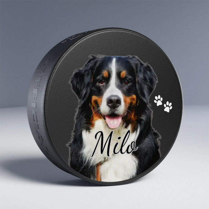 Custom personalized Photo Hockey Puck featuring uploaded photo, name, and matching design in any color — premium gift for sport lovers by ARTFULANE