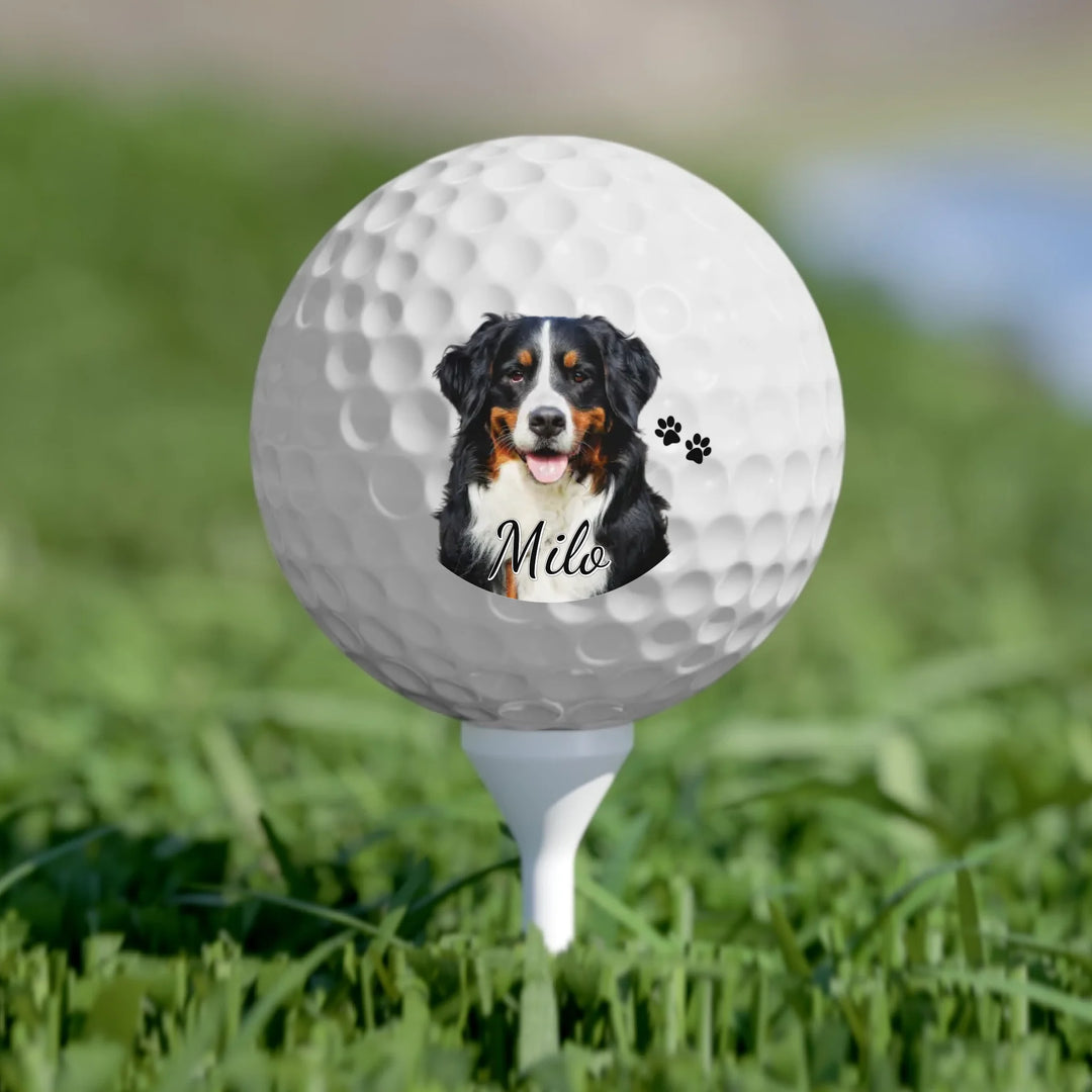 Custom personalized Photo Golf Balls featuring uploaded photo, name, and matching design in any color — premium gift for sport and golf lovers by ARTFULANE