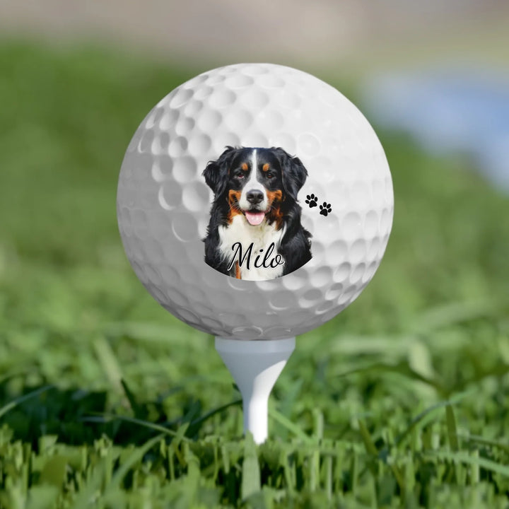 Custom personalized Photo Golf Balls featuring uploaded photo, name, and matching design in any color — premium gift for sport and golf lovers by ARTFULANE