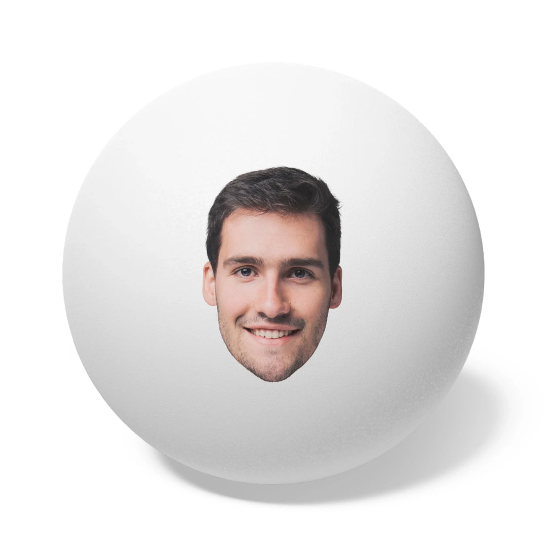 Custom personalized Photo face cutout ping pong ball featuring uploaded photo, name, and matching design in any color — premium gift for sport lovers by ARTFULANE