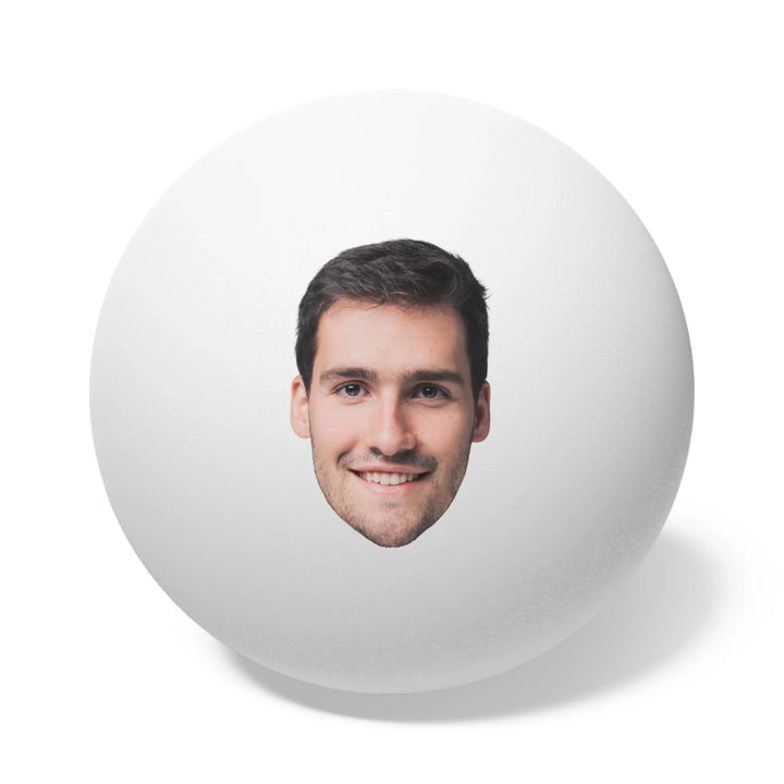 Custom personalized Photo face cutout ping pong ball featuring uploaded photo, name, and matching design in any color — premium gift for sport lovers by ARTFULANE
