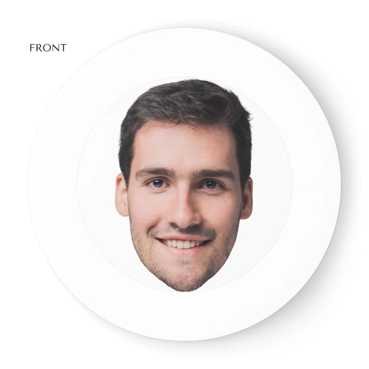 Custom personalized photo face cutout Frisbee with uploaded image, name, and color design — premium sports gift by ARTFULANE