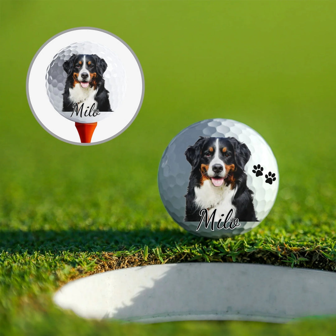 Custom personalized Golf Ball featuring uploaded photo, name, and matching design in any color — premium gift for golf lovers by ARTFULANE