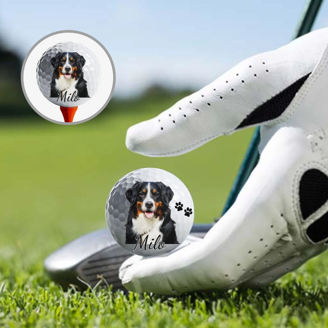 Custom personalized Golf Ball featuring uploaded photo, name, and matching design in any color — premium gift for golf lovers by ARTFULANE