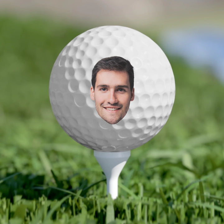 Custom personalized Photo face golf balls set of 6 featuring uploaded photo, name, custom text, and matching design in any color — premium gift for golf lovers by ARTFULANE